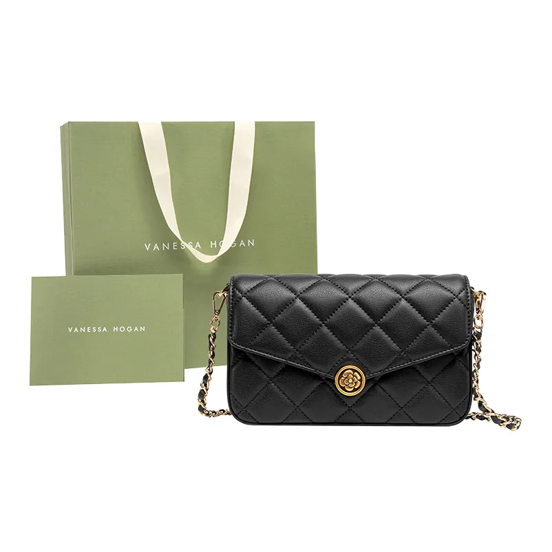 VANESSA HOGAN Корова Кожа Цепь Сумка через плечо Стандартная Женская Черная