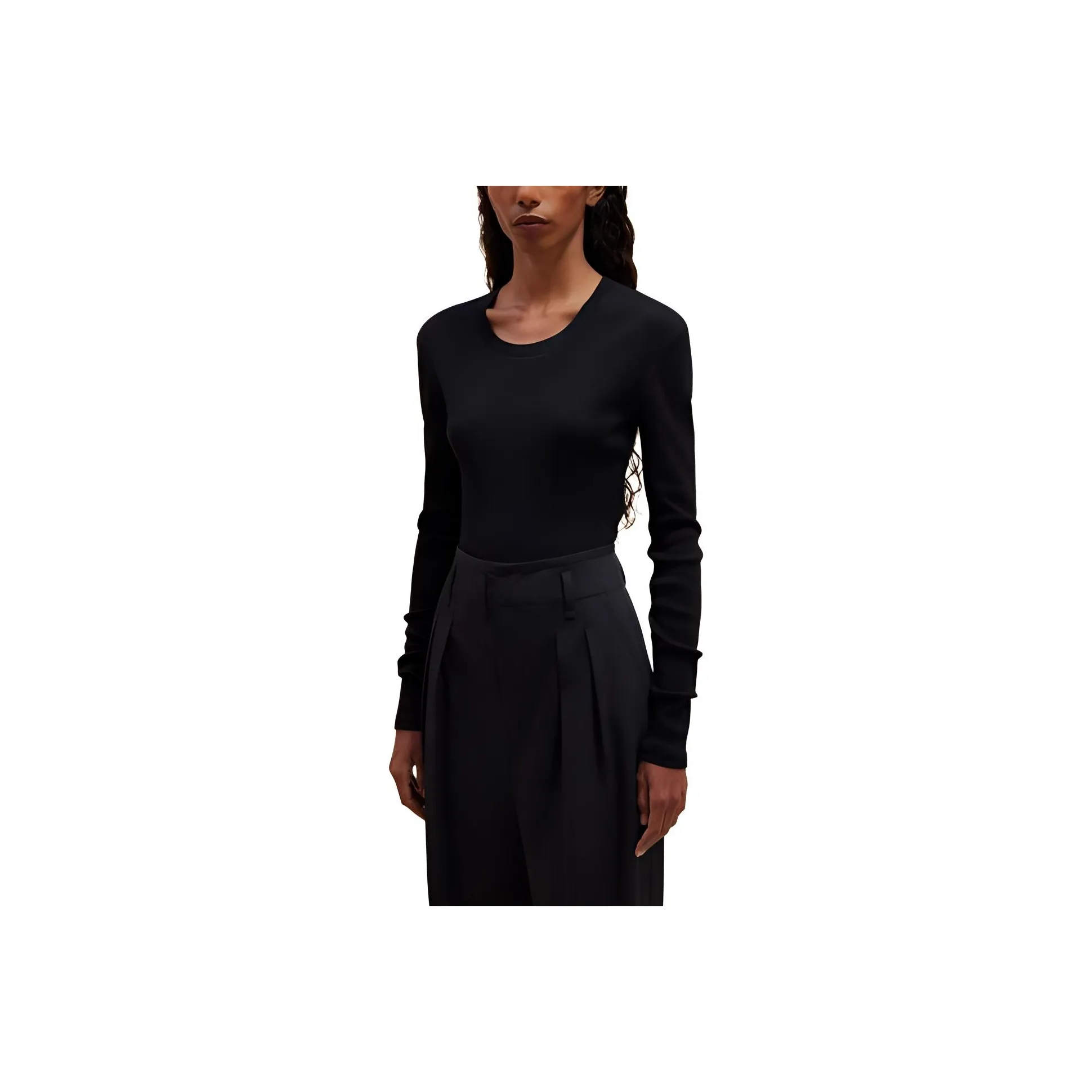 Lemaire Rib Long Sleeve T Shirt T Shirt Women's Black