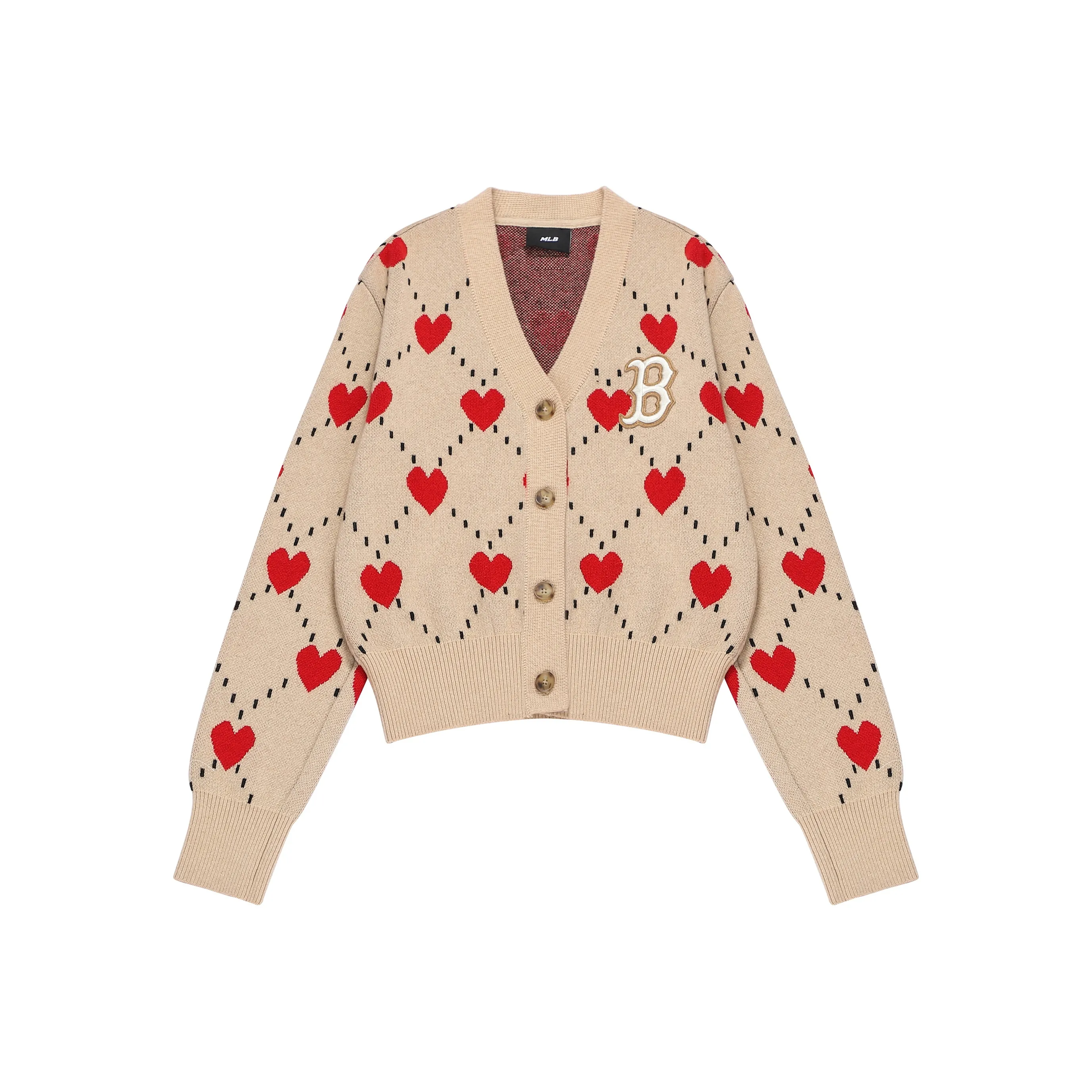 MLB Sweaters contrast-hem Women's Beige Yellow