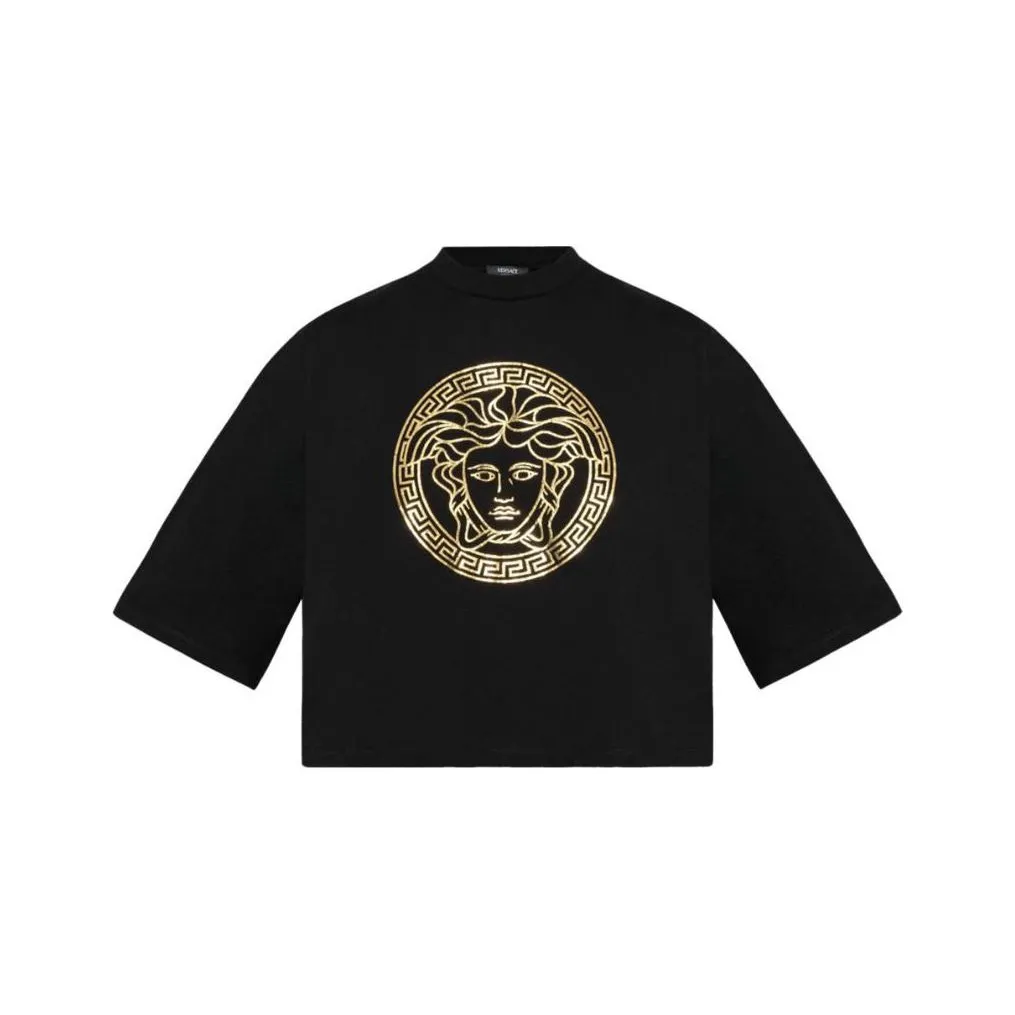 VERSACE Cropped Short Sleeved Top