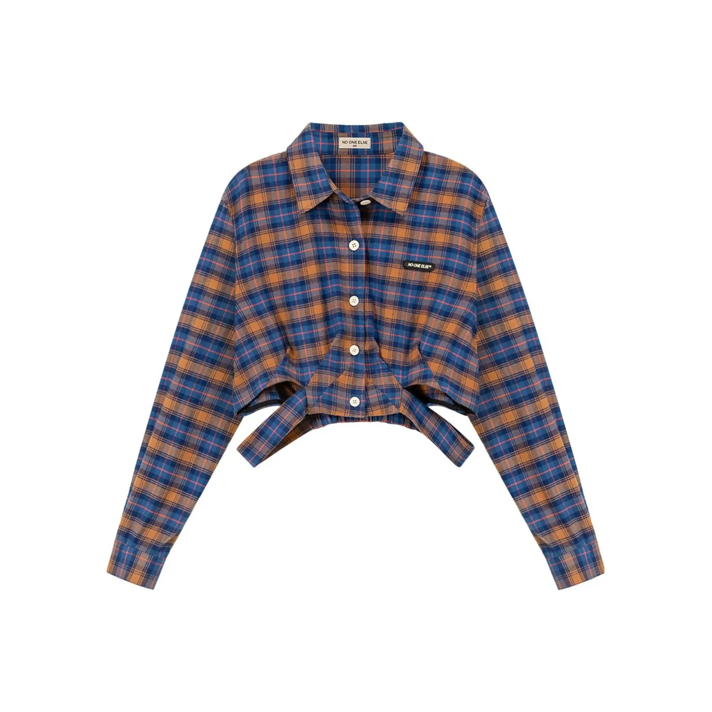 NO ONE ELSE Синяя клетка Женские короткие топы
