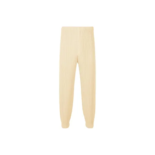 Homme Plissé Issey Miyake Ванильный белый Мужские Повседневные брюки