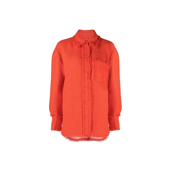 MSGM Fringed Tweed Overshirt