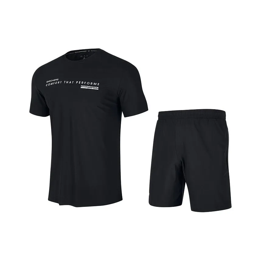 Skechers Повседневная Спортивная Одежда Мужская Углеродно-Черный