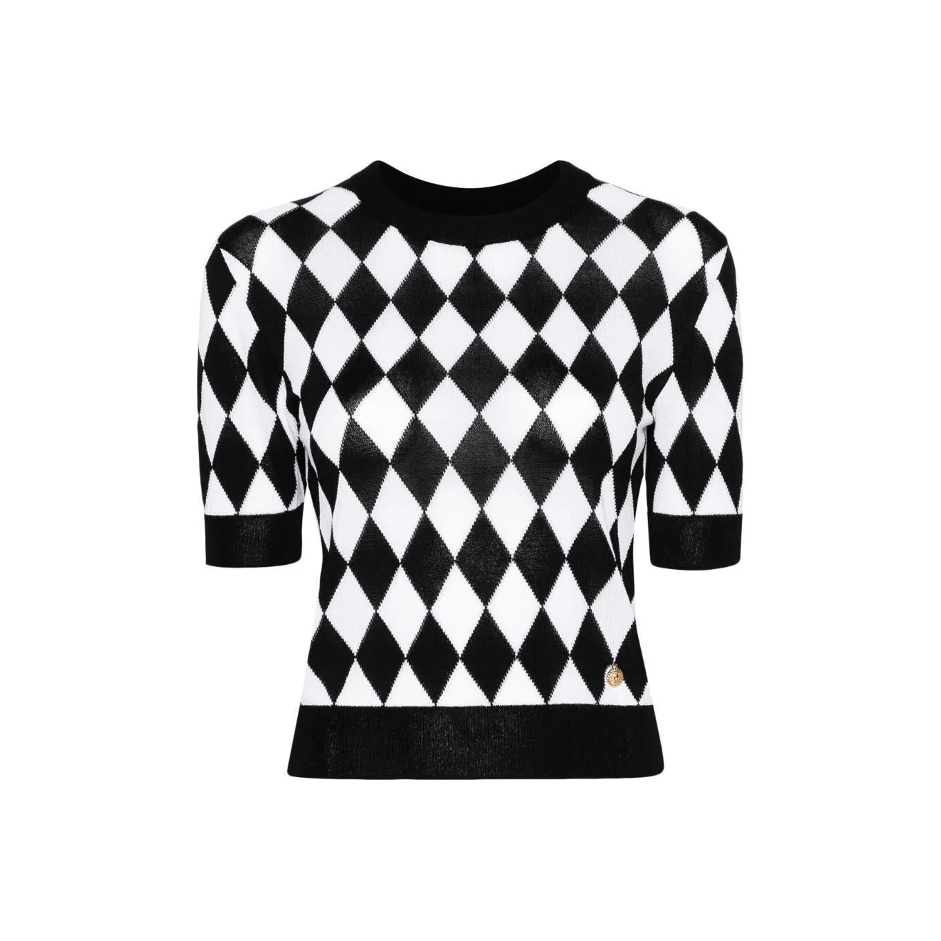 BALMAIN Diamond pattern Knitted T shirt
