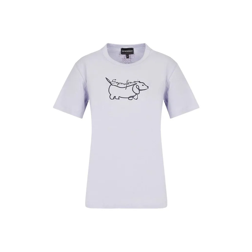 EMPORIO ARMANI SS23 T-Shirt Женская Светло-фиолетовая