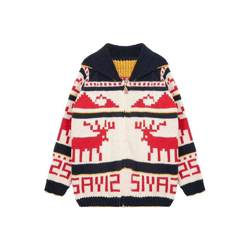 SUNSUNTOWN Sweaters Women's Christmas Red