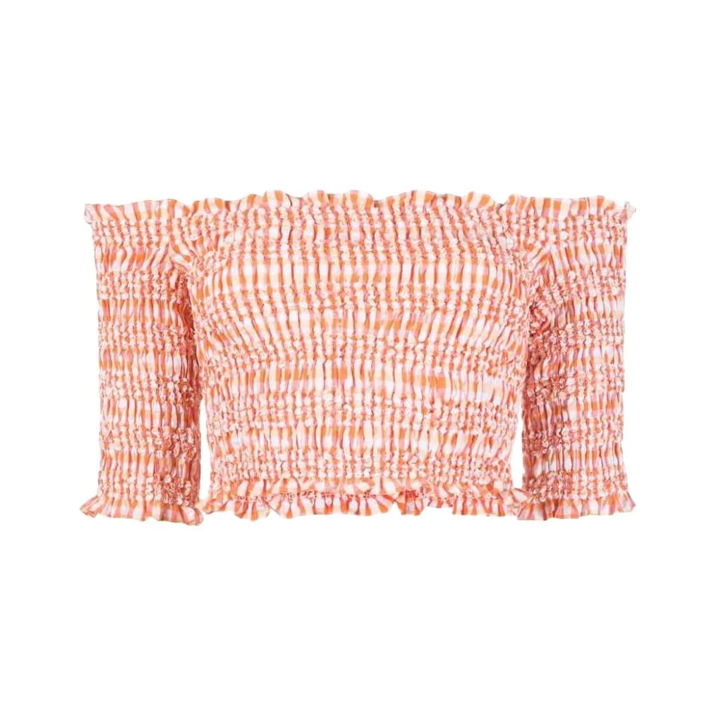 KENZO Off shoulder Gingham Top