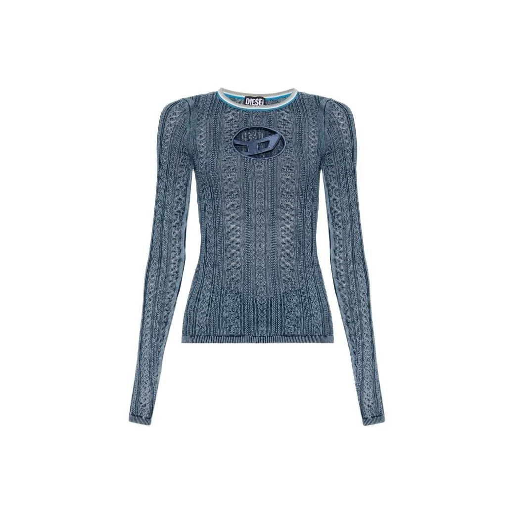 DIESEL OVAL D Series T Shirts Women's Blue