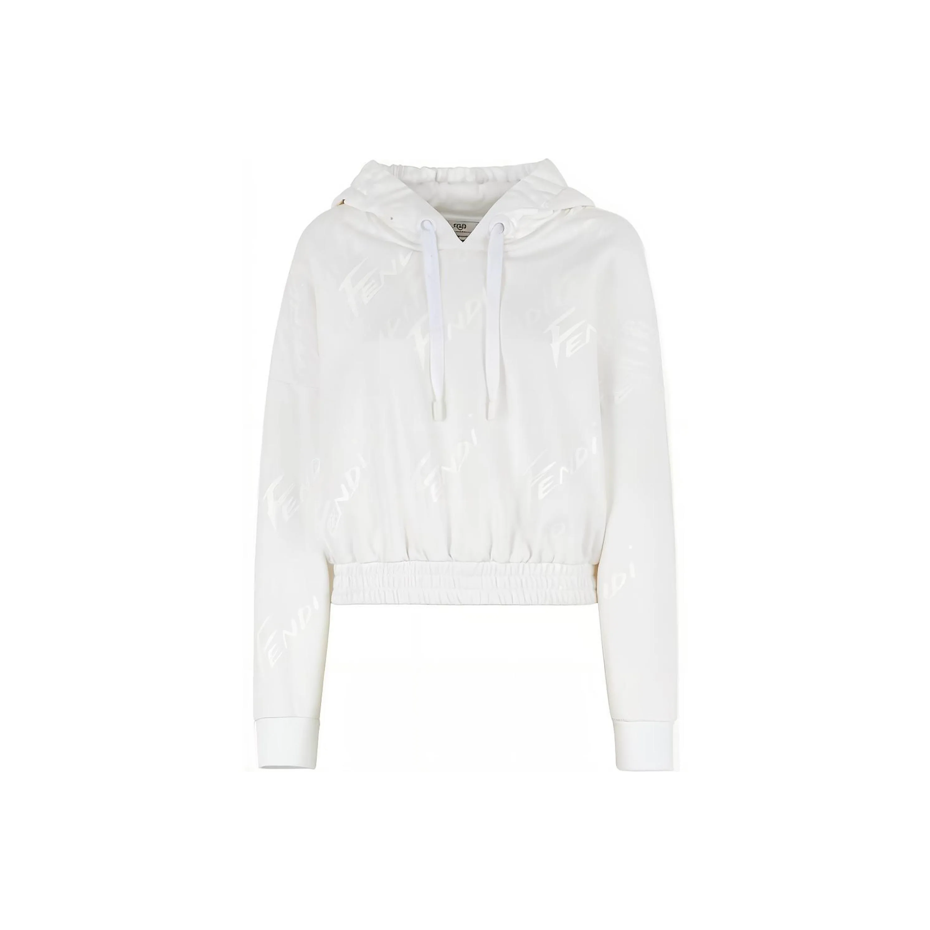 FENDI Logo Print Drawstring Hoodie