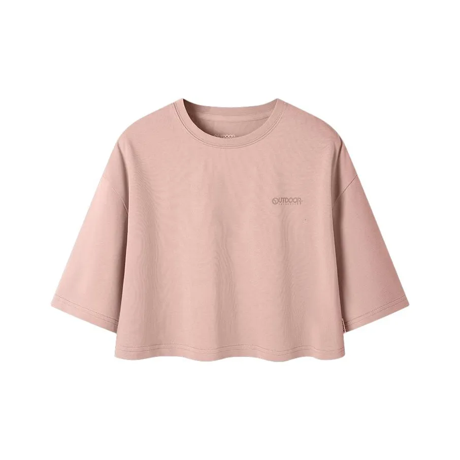 OUTDOOR PRODUCTS Drop Shoulder Sleeve T Shirt Women's Light Coral Pink