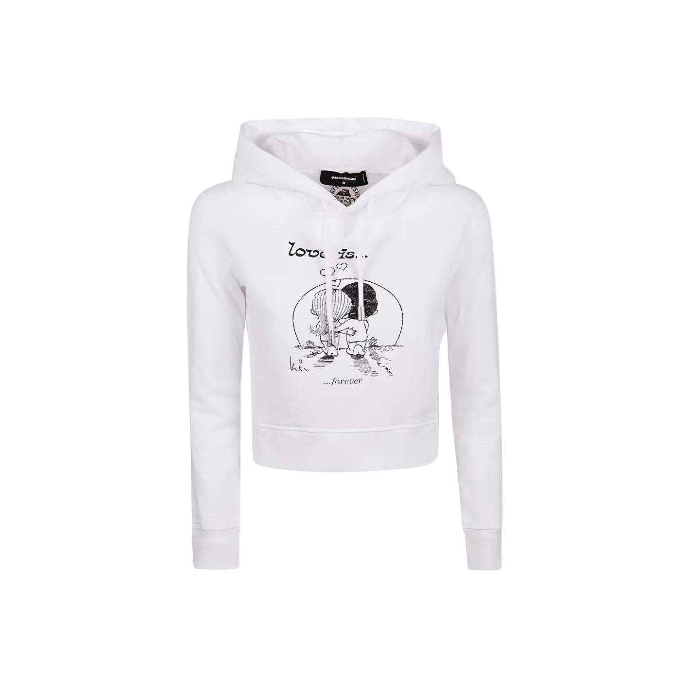 DSQUARED 2 Graphic Print Cropped Hoodie