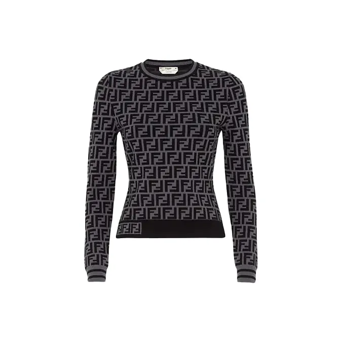 FENDI Knitwear Women's Black Gray Color