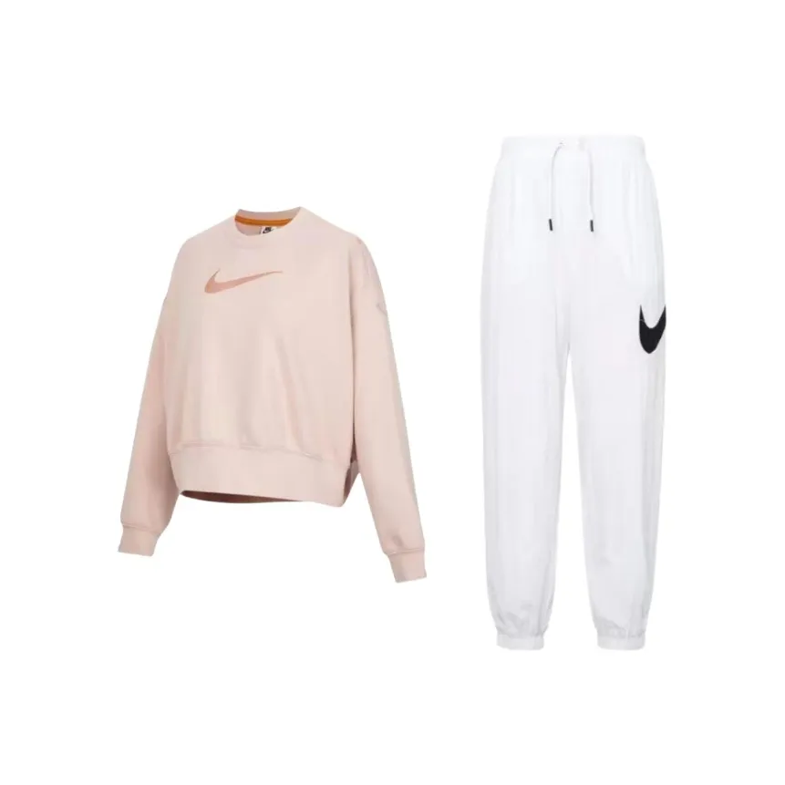 Nike Sweatshirt Sets Unisex Pink/White