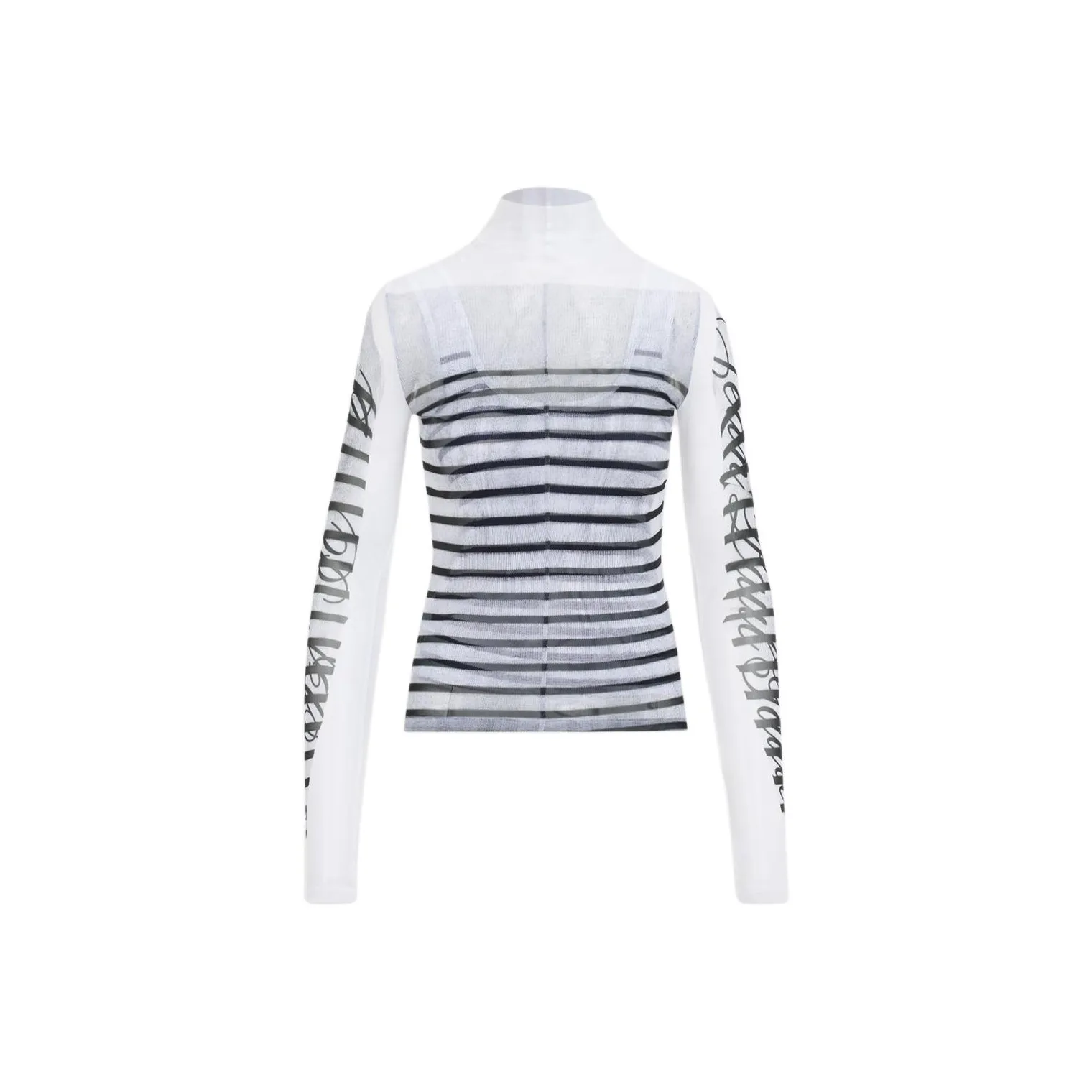 Jean Paul Gaultier Mesh design Striped T shirt