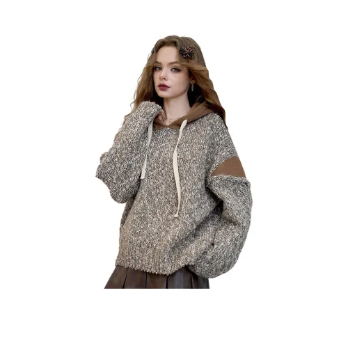 ELF SACK Винтажный кофе Женские Свитеры
