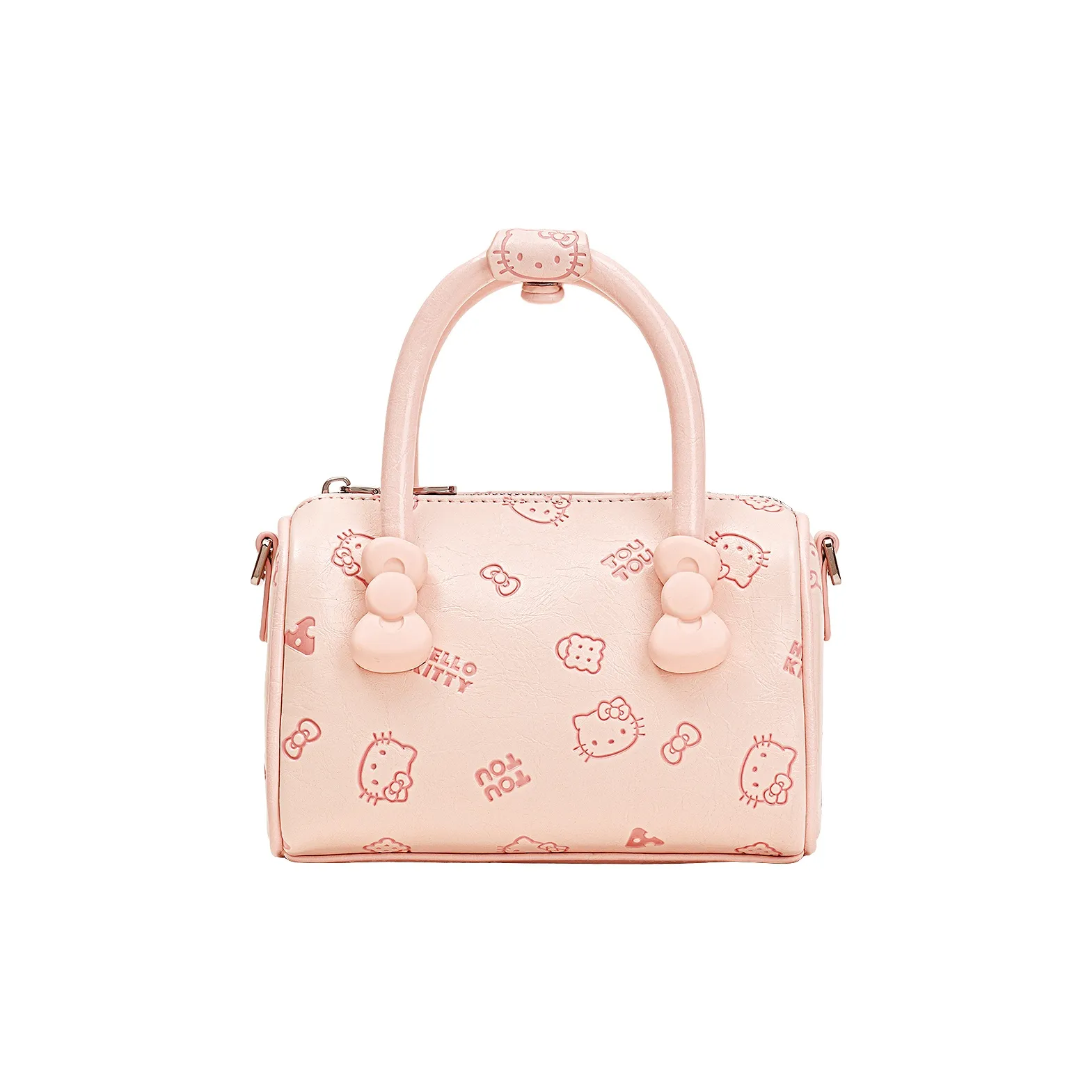 TOUTOU Hello Kitty Collaboration Хелло Китти Синтетическая кожа Сумка Обычный Женский Кремовый Белый Клубничный Розовый