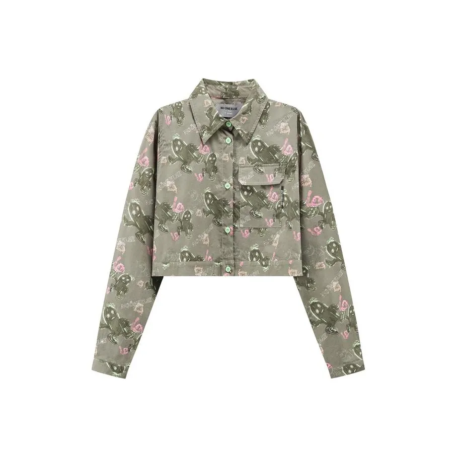 NO ONE ELSE Рубашка Женская Серая Зеленая