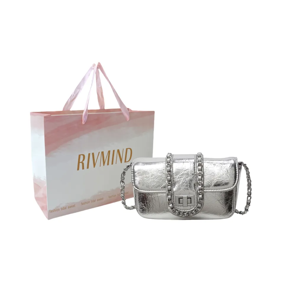 RIVMIND ПУ (полиуретан) Сумка через плечо Женская Серебряный Черный Золотой