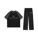 블랙 그레이 상의 + 블랙 바지