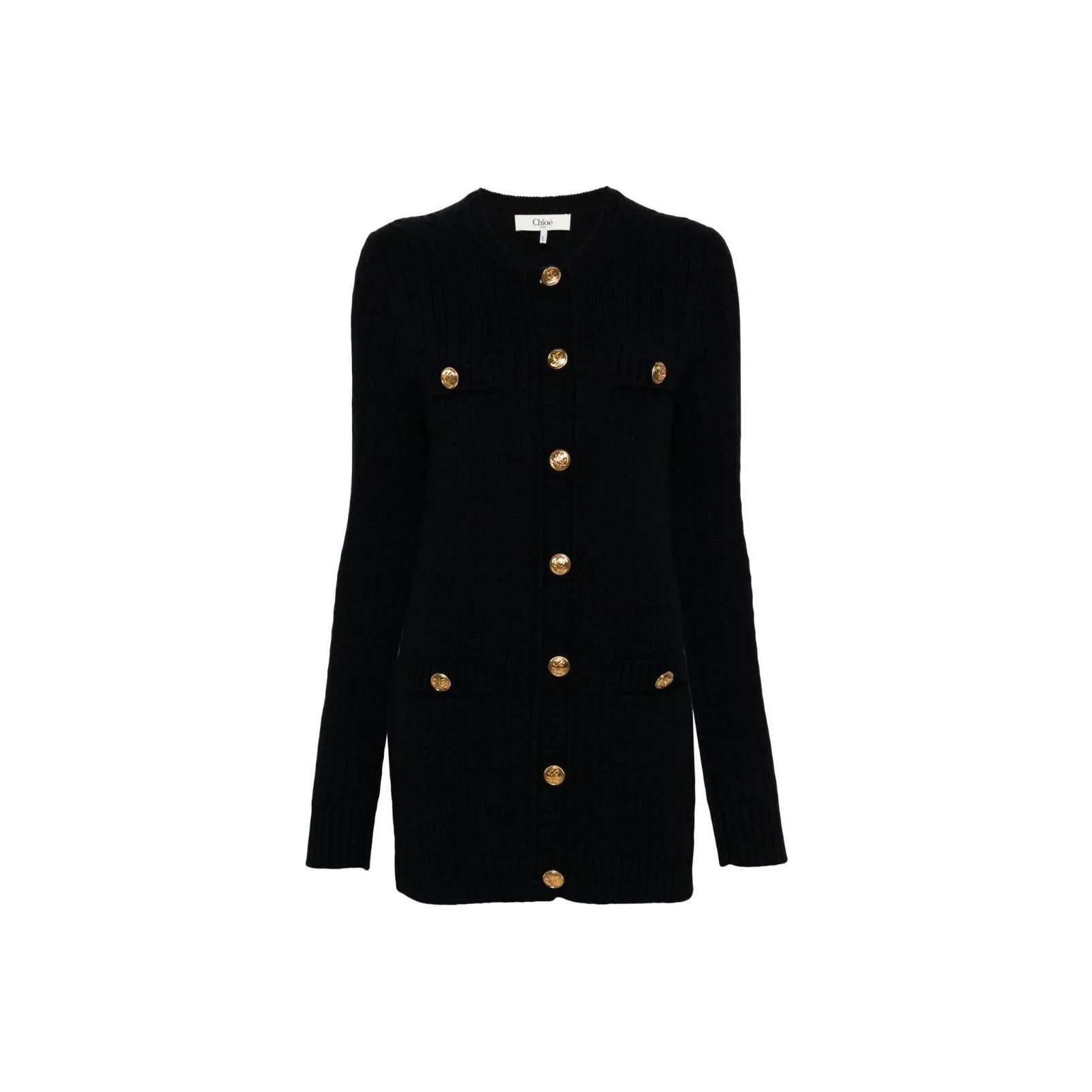 Chloé Embossed buttons Cable knit Cardigan