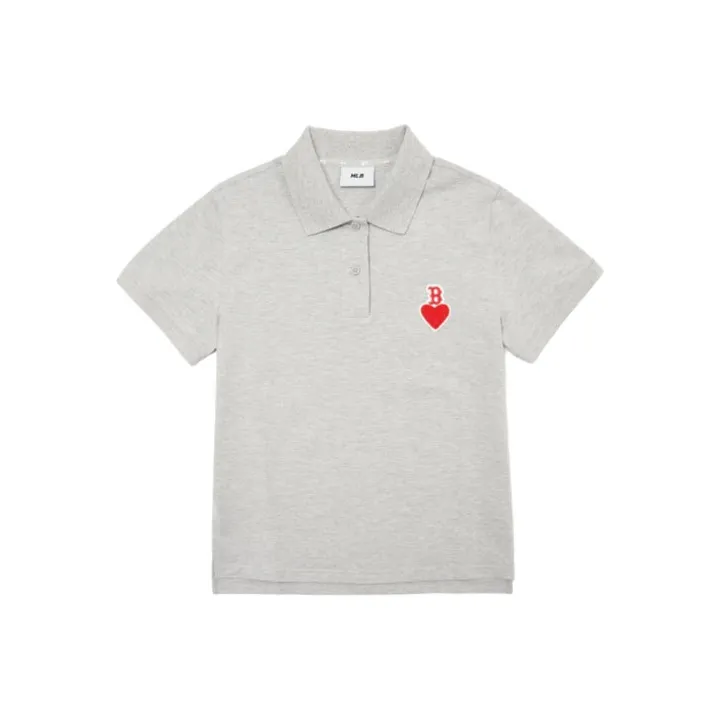 MLB Base Logo Polo Shirt Women's Gray
