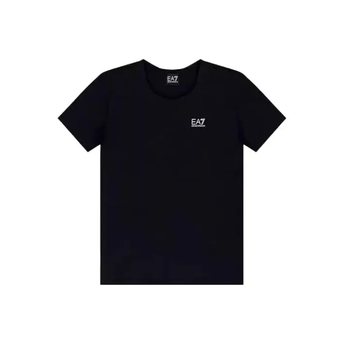 EMPORIO ARMANI EA7 Логотип с принтом круглый вырез короткое рукав футболка рубашка женская черная