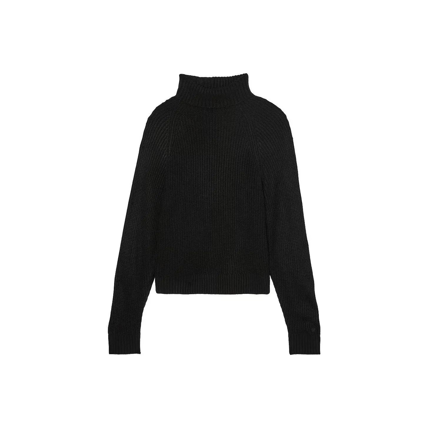 Victoria's Secret Розовый VARSITY KNIT Chunky Водолазка PB Свитер Женские Чисто черный