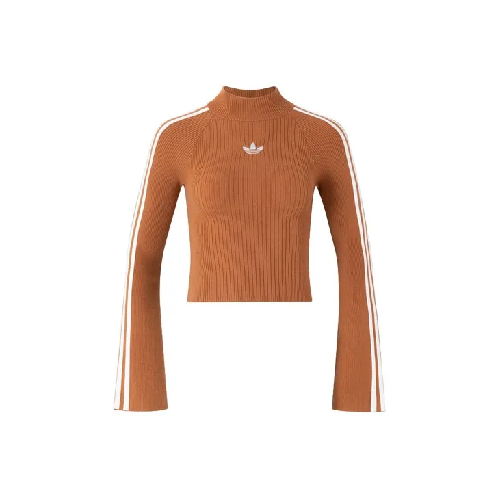 Adidas Originals Premium KNIT Водолазка Топ Свитер Женский Дикий Коричневый