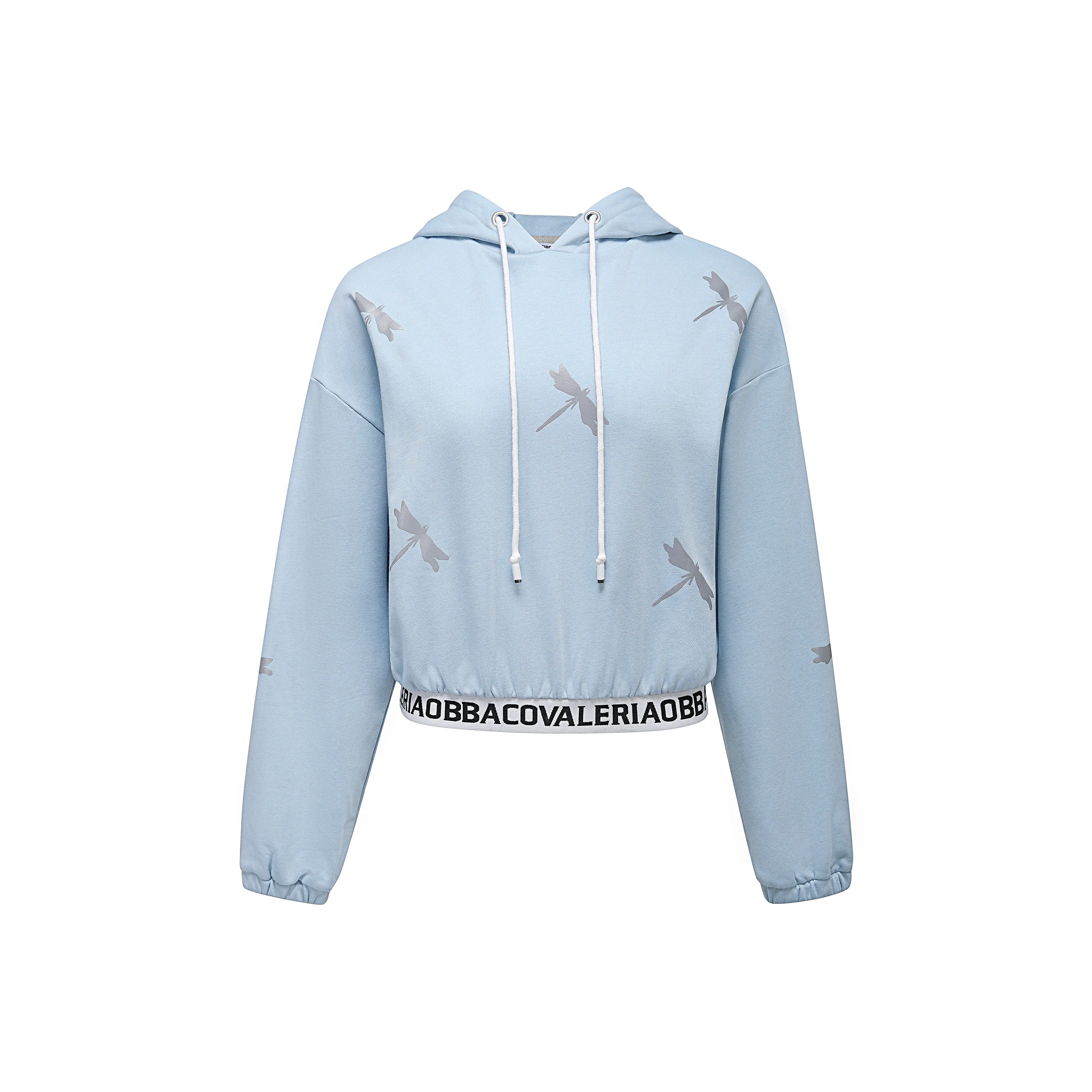 Valeria Obbaco С капюшоном свободный крой худи женский небесно-голубой