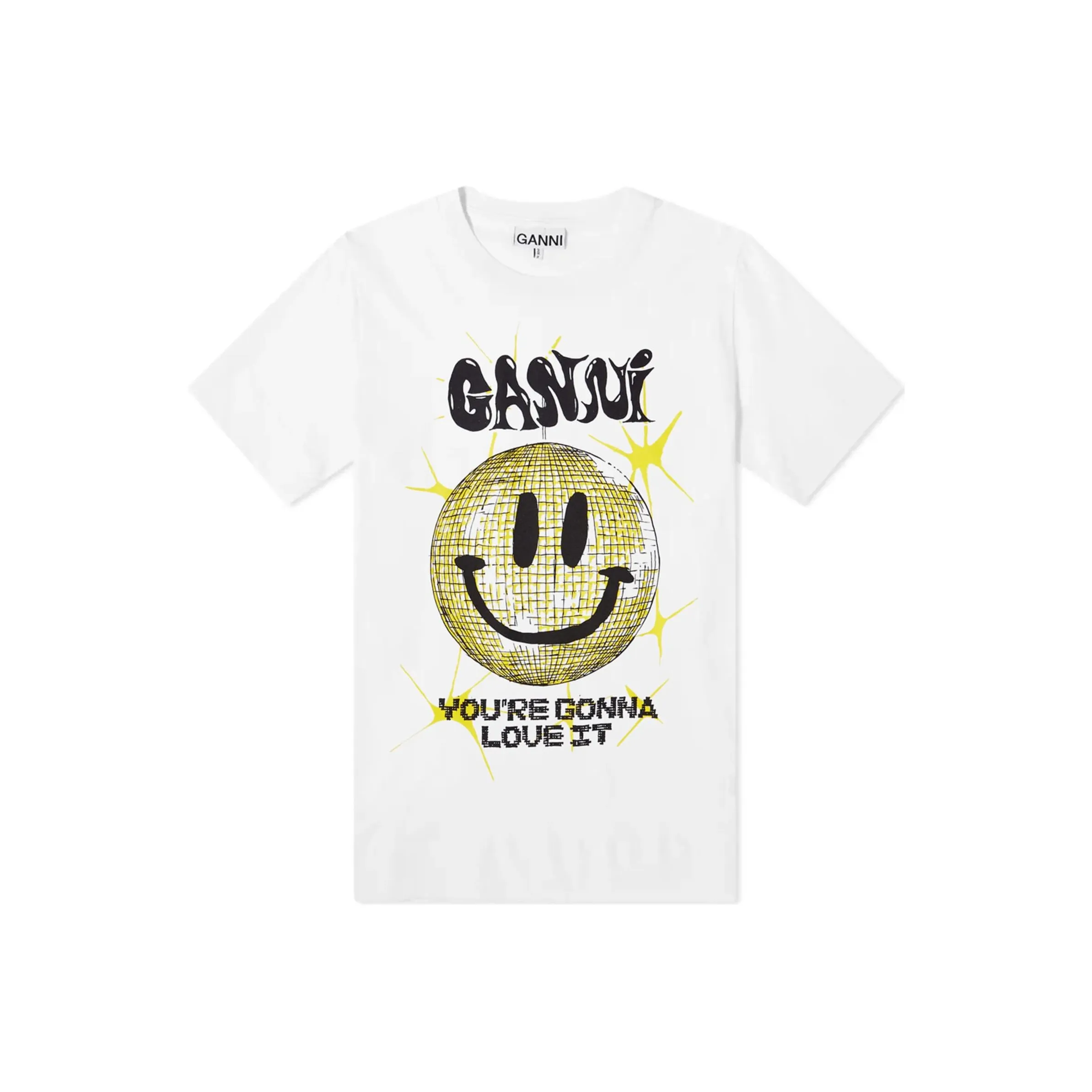 GANNI Basic Jersey Smiley Relaxed T-shirt White