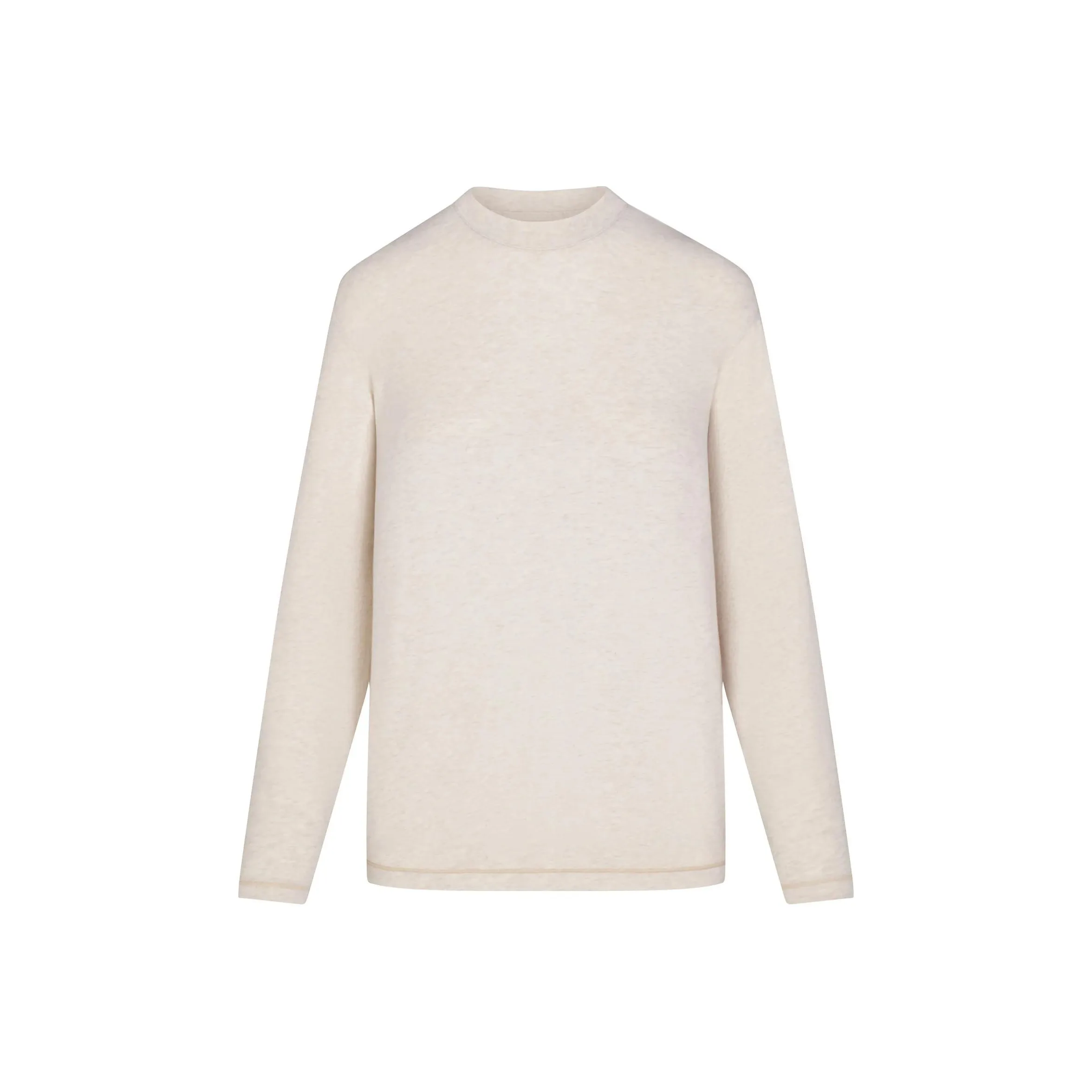 SKIMS Drop Shoulder Sleeve T Shirt Women's HEATHER OATMEAL/Heather Flower Oatmeal