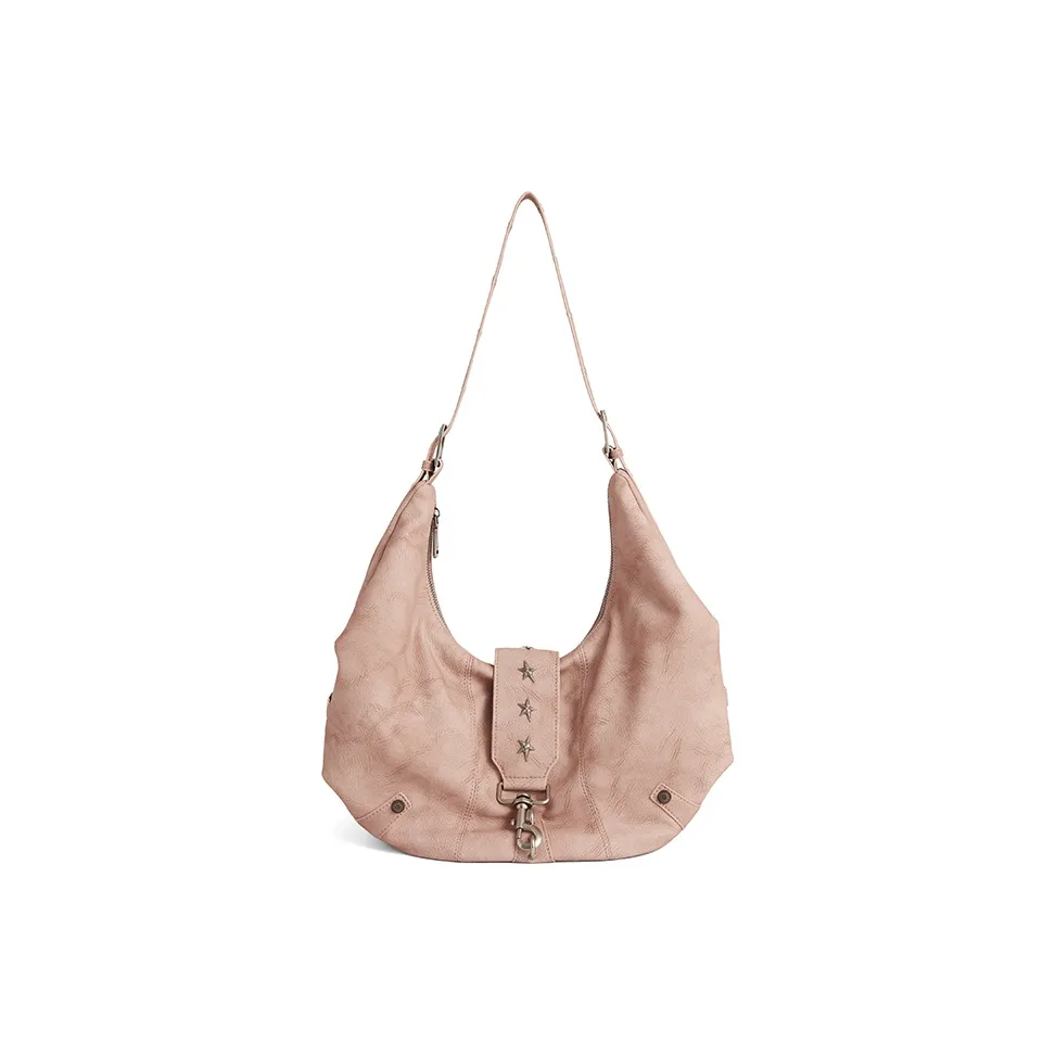 JACD PU Relaxed Commute Shoulder Bag Women's Pink/Silver Gray/Brown