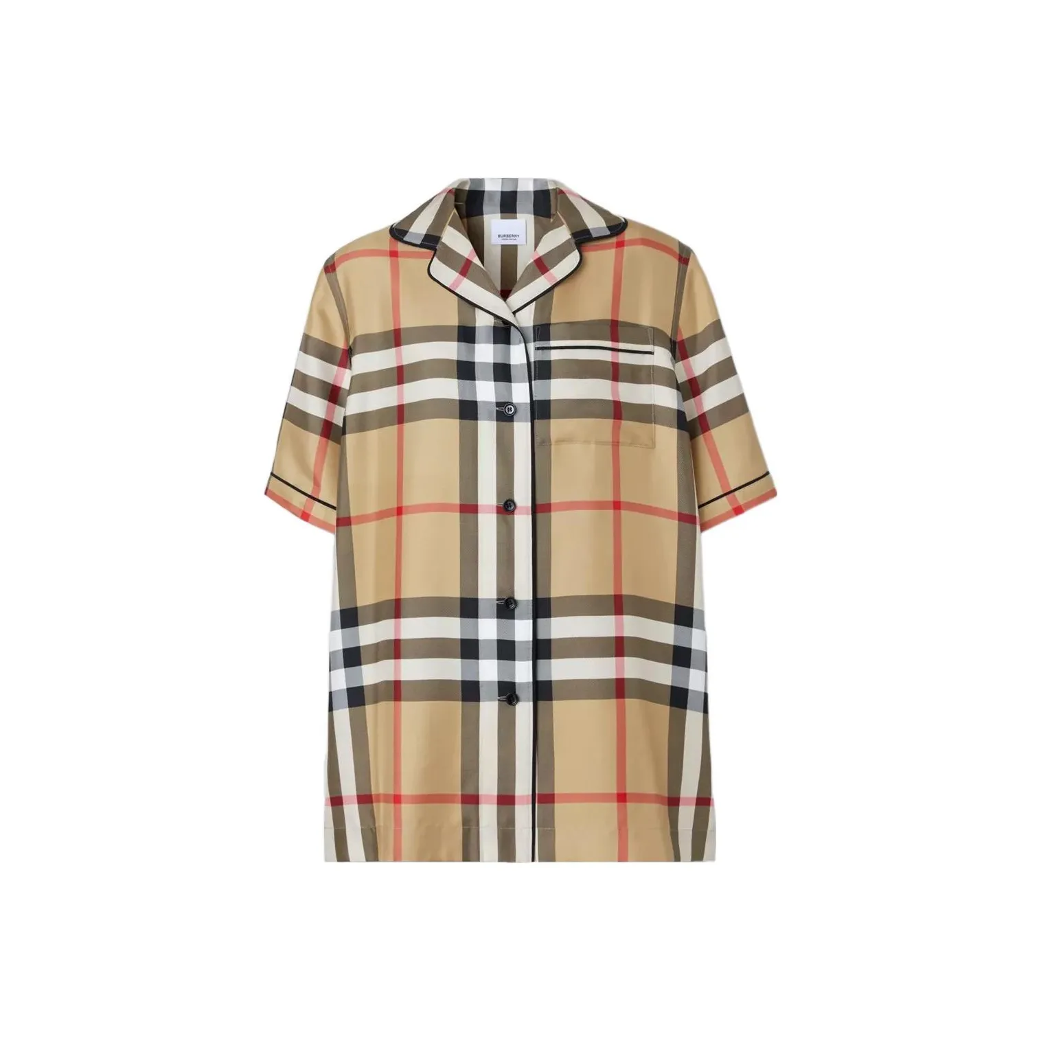 Burberry Vintage Check Silk Pajama Shirt