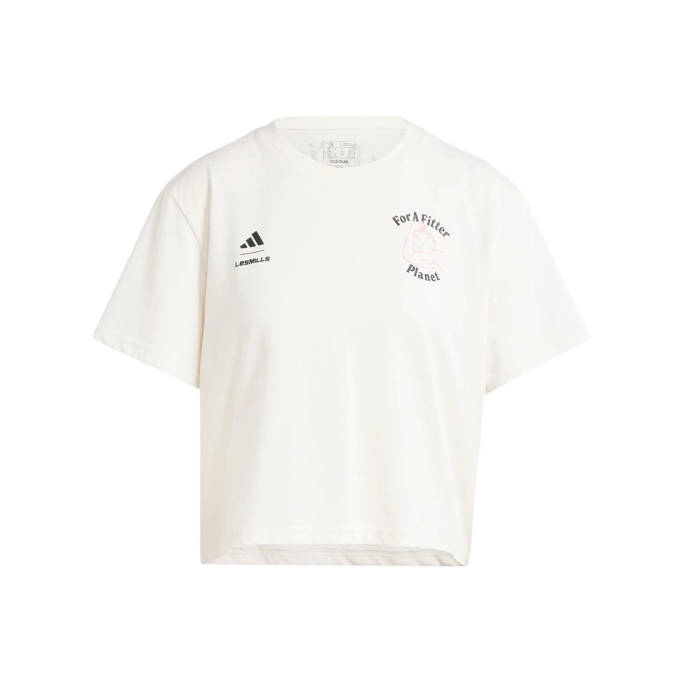 Adidas x LES MILLS LES MILLS Стандартная футболка Женская Розовая Белая