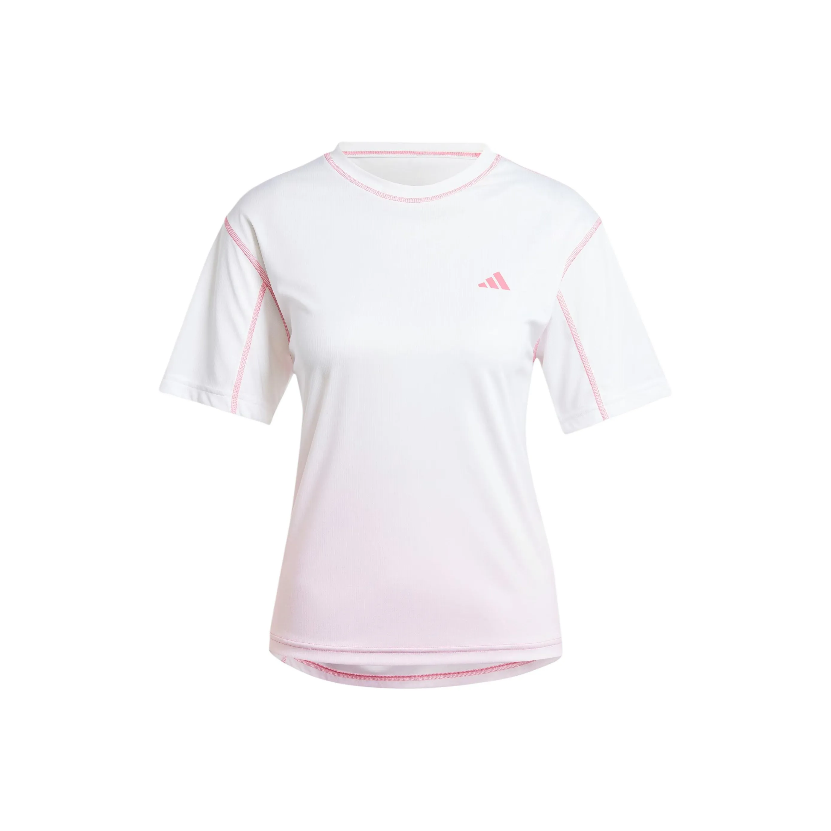 Adidas Рукав с спущенным плечом Бег T-рубашка Женская Прозрачный Розовый