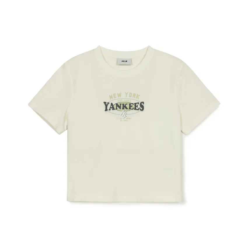 MLB Preppy Style Collection New York Yankees T Shirt Women's Cream