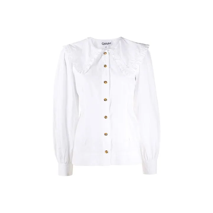 GANNI Ruffled Poplin Shirt