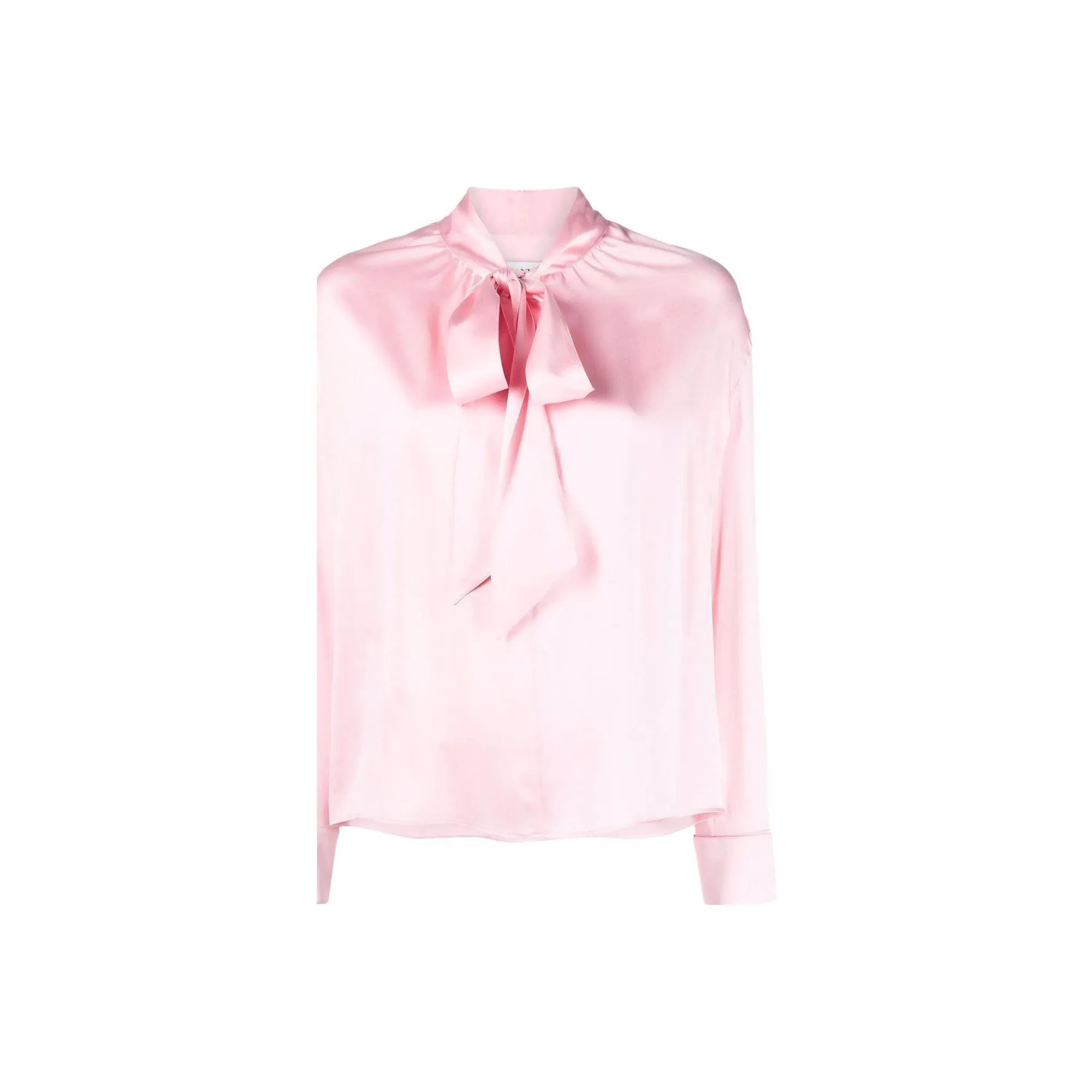 Lanvin Ribbon-Fastened Long Sleeved Satin Blouse