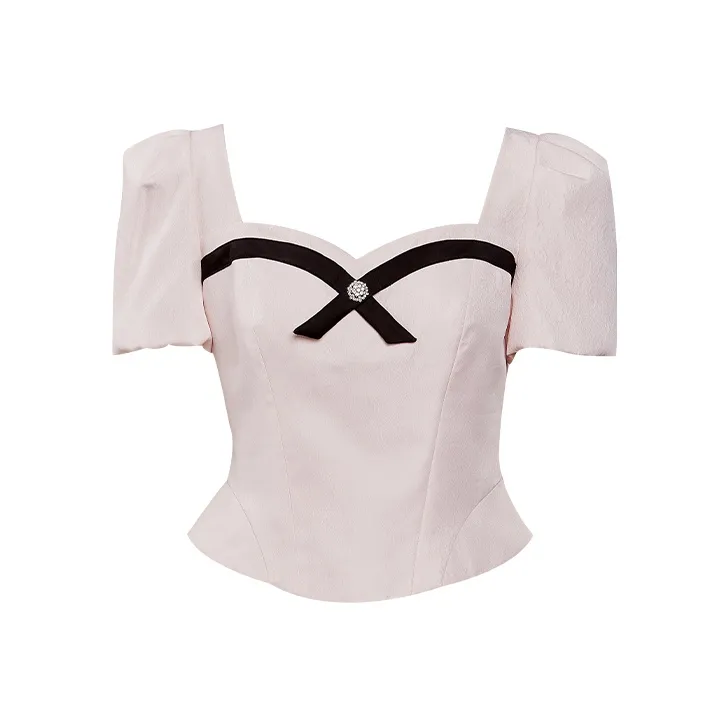 TAMMY TANGS Буф-рукав T-рубашка Женская Розовая