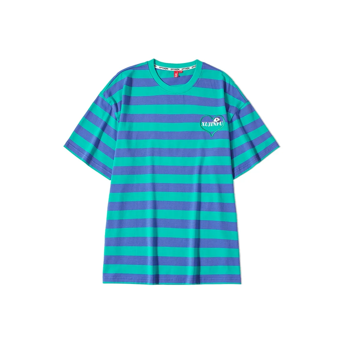 EPTISON WOMAN x Xu Jingfu Круглый вырез Свободный крой Прямой крой Короткий рукав Т-рубашка Женская