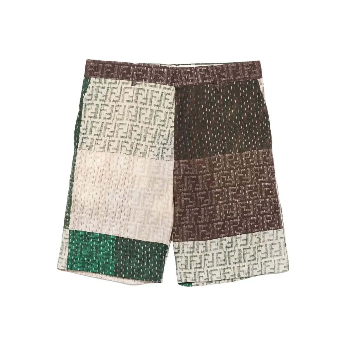 FENDI Ff Linen Gris Shorts