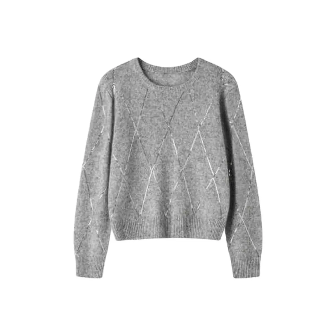 SHUXI Свитер Женские Элегантный Серый