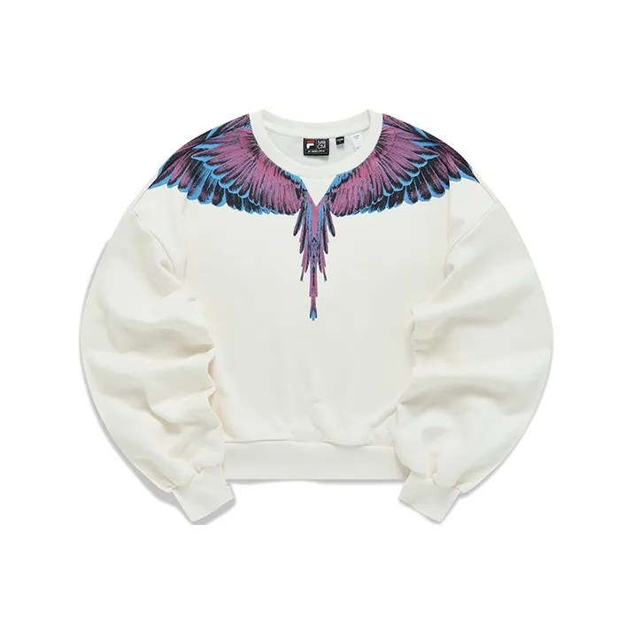 Marcelo Burlon X FILA FUSION Marcelo Burlon Collaboration Collection Sweatshirts Women's Limestone White