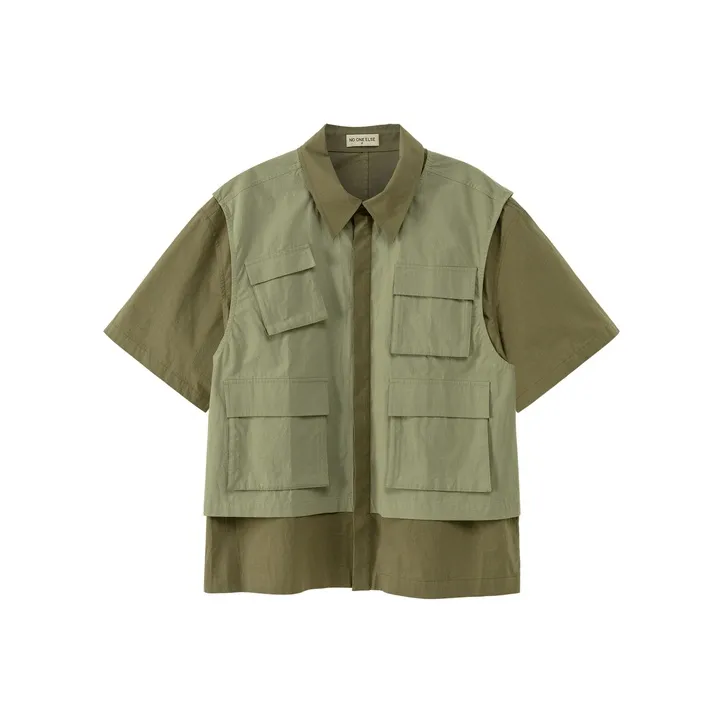 NO ONE ELSE Армейский зеленый Унисекс Рубашки
