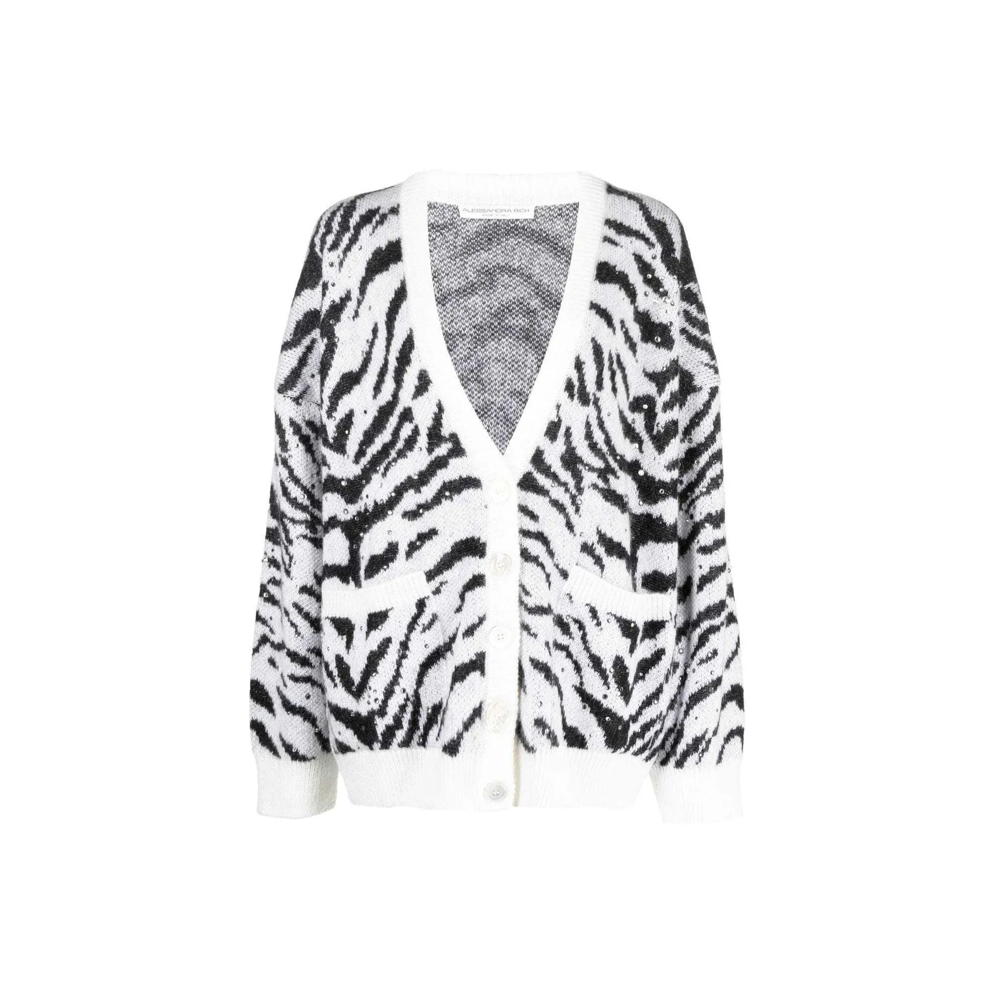 Alessandra Rich Zebra-print Knit Cardigan