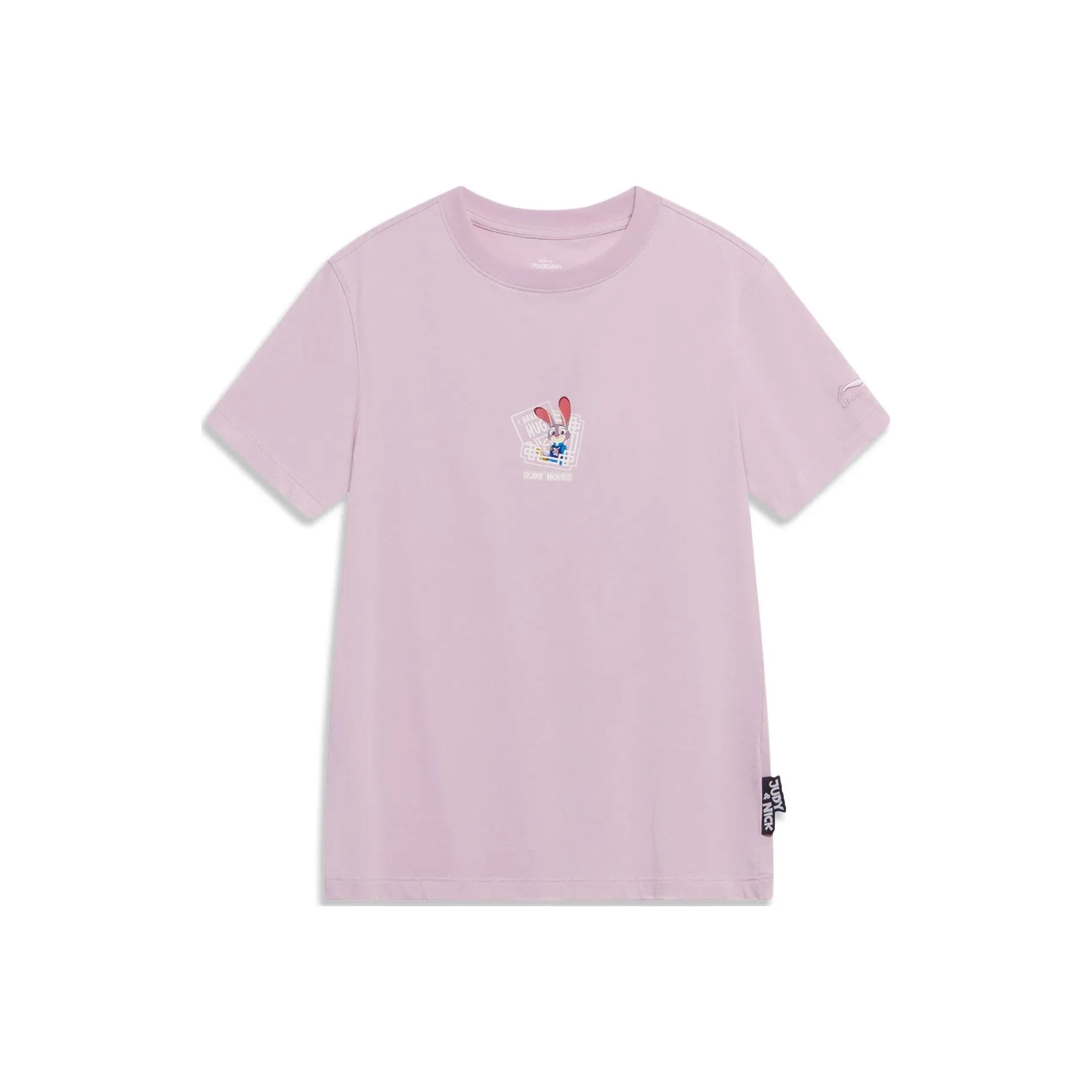 LINING Disney Collaboration Collection Zootopia Collection T-Shirt Женская Мягкий Песочный Розовый