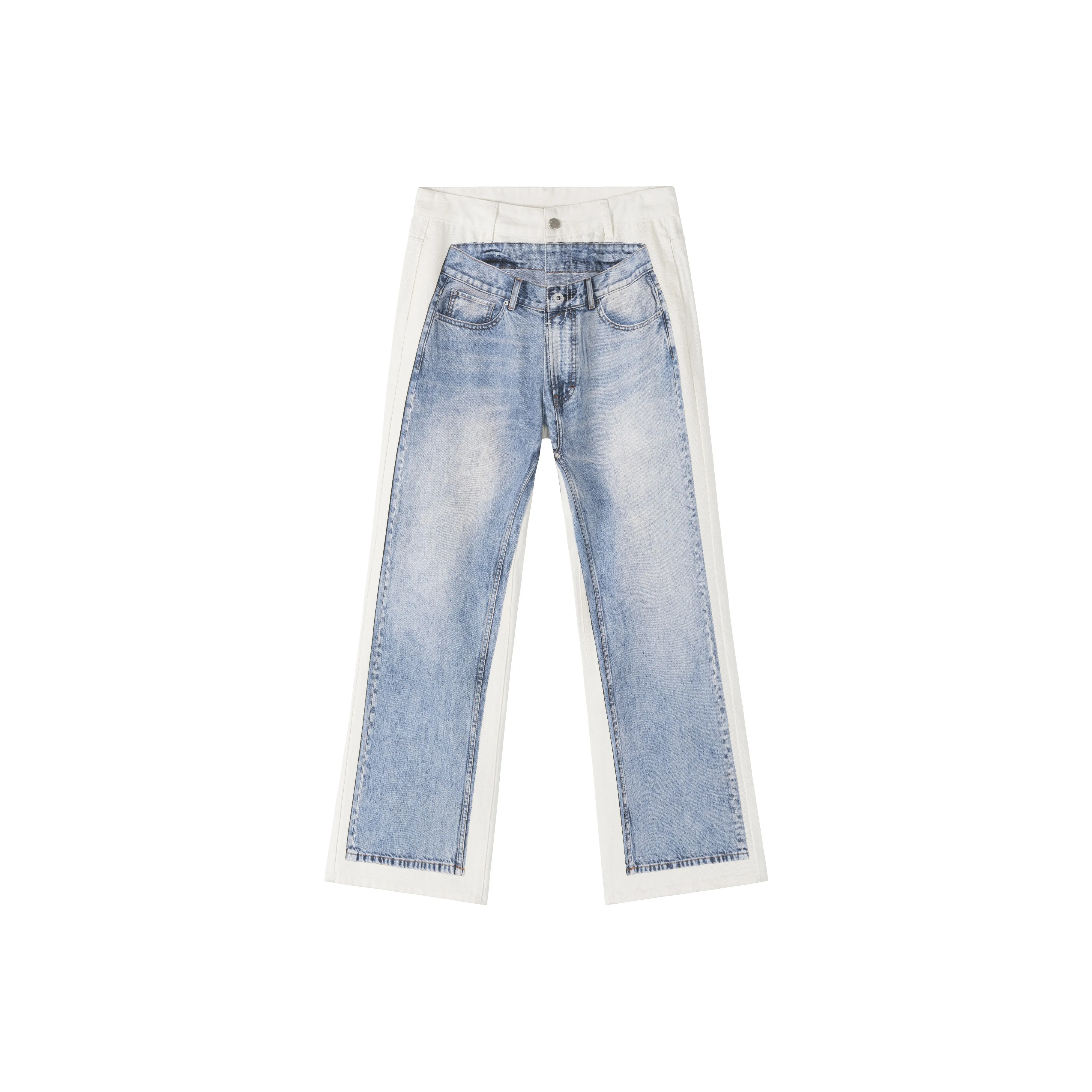 XINYINSU 25SS Jeans Unisex White Blue