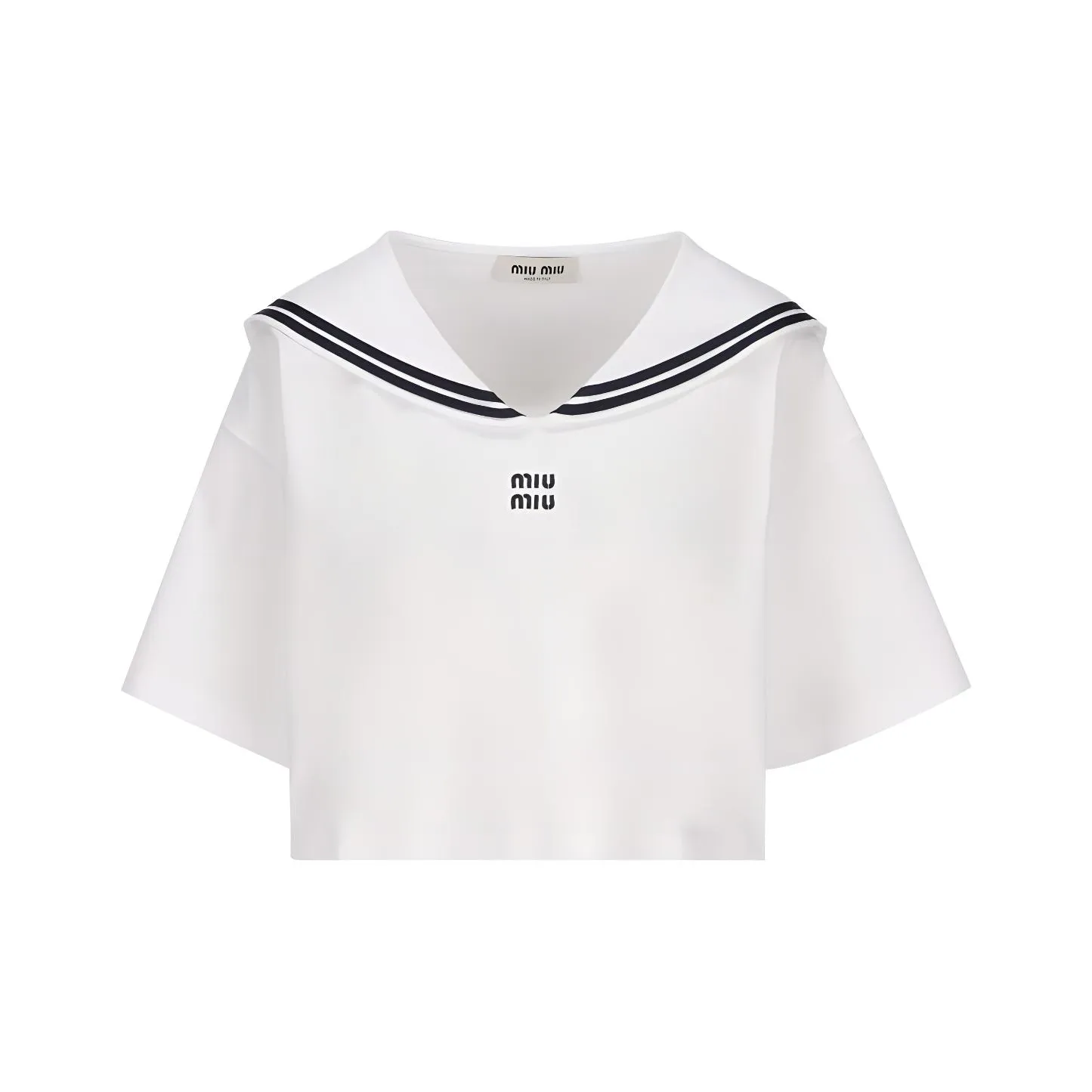 MIU MIU Drop Shoulder Sleeve T Shirt Women's White