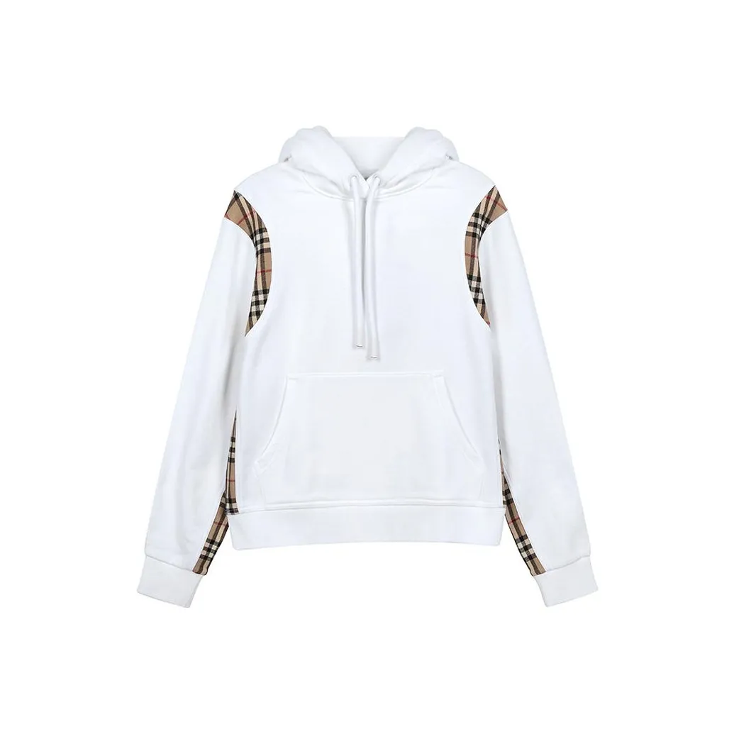 Burberry Vintage Check Panel Oversized Hoodie 'White'